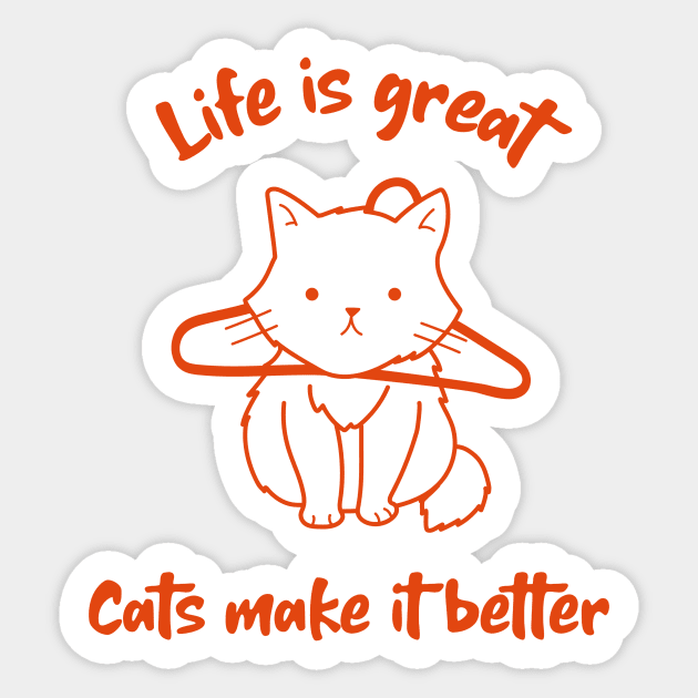 Life is great with cats Sticker by Purrfect Shop